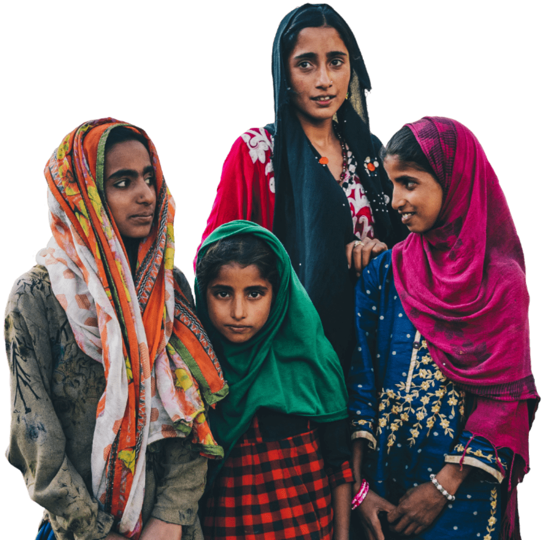 Frau Mit Kindern In Einem Gebirge